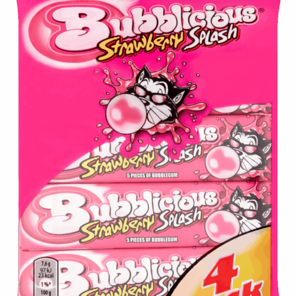 Bubblicious Strawberry 4-pack - PLUS