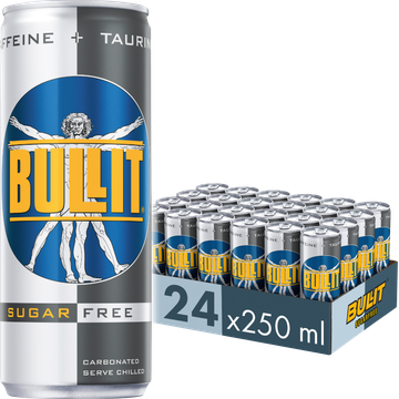 Bullit Energy Drink Suikervrij Tray - 24 x 250ml - JUMBO