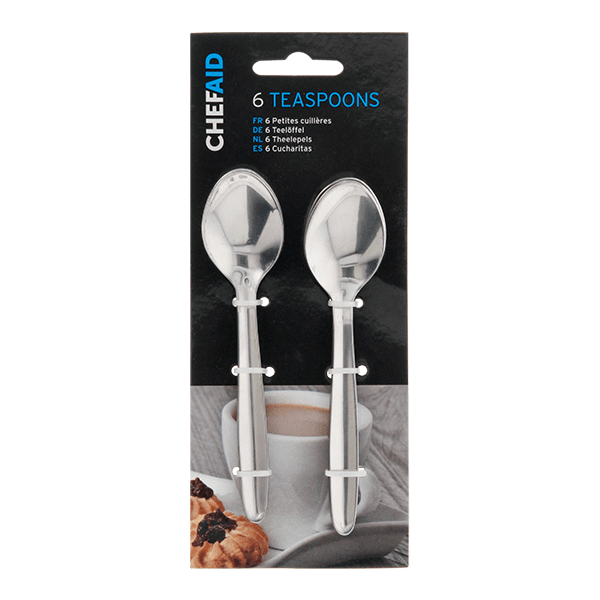 Chef Aid Theelepels set van 6 RVS - PLUS