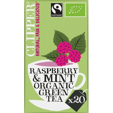 Clipper Raspberry & Mint Organic Green Tea - JUMBO