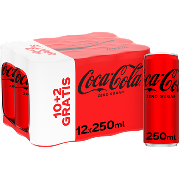 Coca-Cola Zero Sugar 10+2 Gratis 12 x 250 ml - JUMBO
