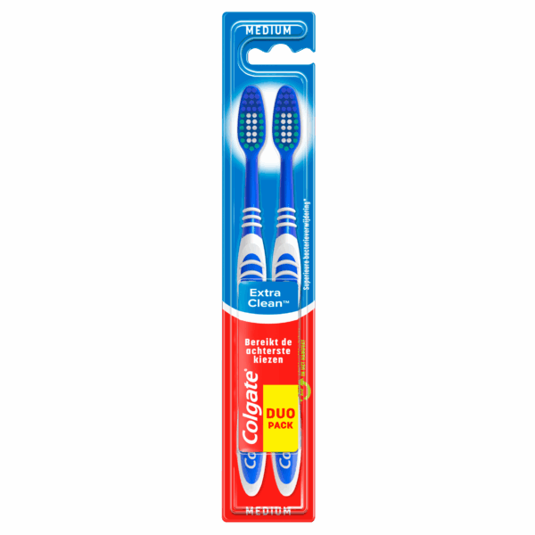 Colgate Extra clean tandenborstel duo-pack - PLUS