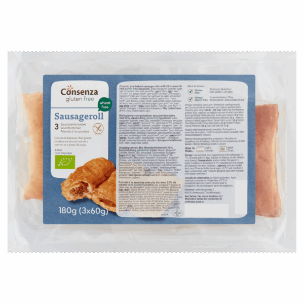 Consenza Saucijzenbroodjes gluten lactosevrij - PLUS