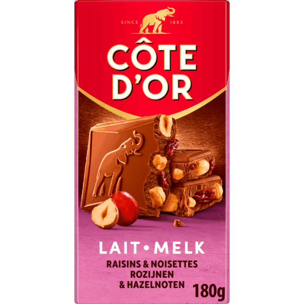Côte d'Or Bloc Melk rozijn hazelnoot - PLUS