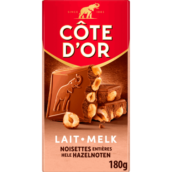 Côte d'Or Bloc chocoladereep melk hazelnoten - PLUS