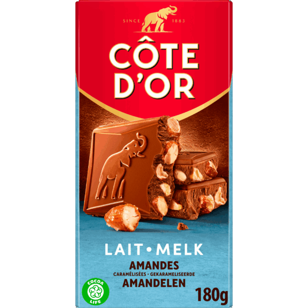 Côte d'Or Bloc melk gekarameliseerde amandel - PLUS