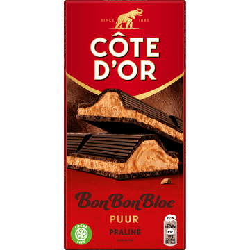 Côte d'Or BonBonBloc Chocoladereep Praliné Puur - JUMBO