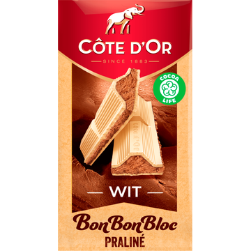 Côte d'Or BonBonBloc Chocoladereep Praliné Witte Chocolade - JUMBO