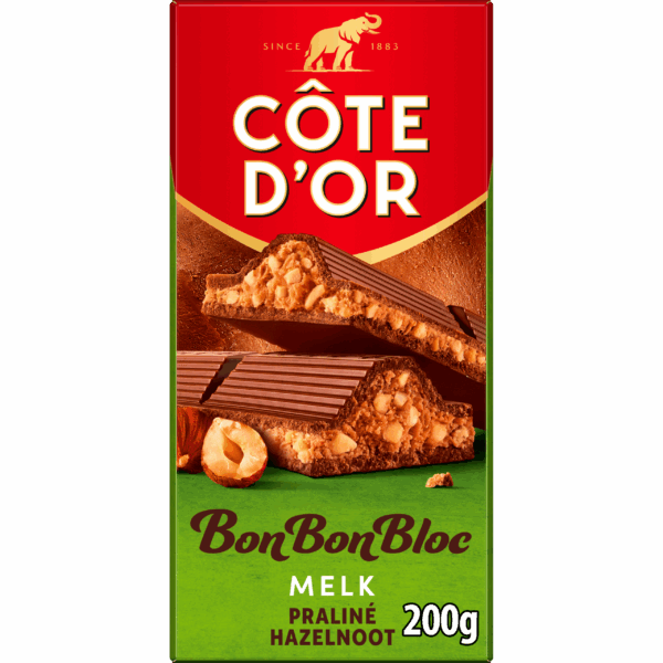 Côte d'Or BonBonBloc chocolade praliné hazelnoot - PLUS