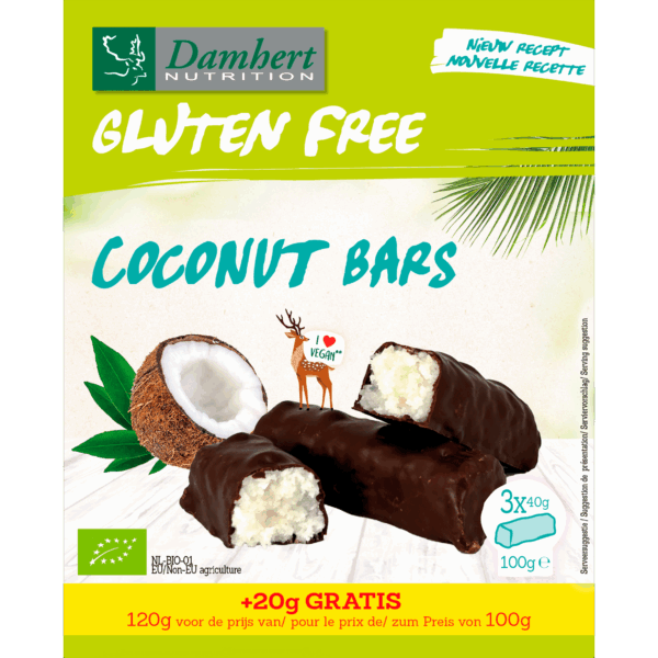 Damhert Glutenvrije Coconut Bars Bio - PLUS