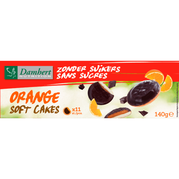 Damhert Zonder Suiker Orange Soft Cakes - PLUS
