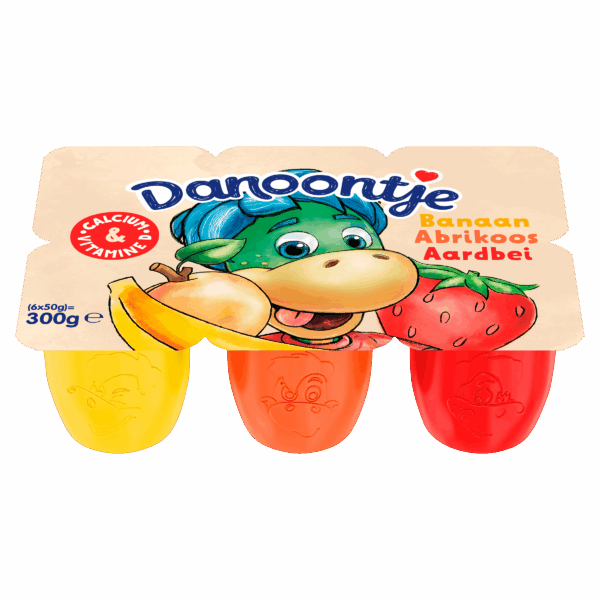 Danoontje Fruitkwark Banaan Aardbei Abrikoos - PLUS