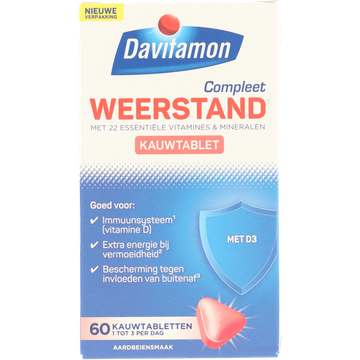Davitamon Compleet weerstand kauwvitamines aardbei - JUMBO