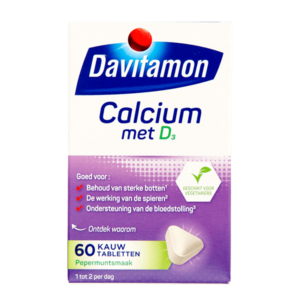 Davitamon Vitamine Calcium + D Mint - PLUS