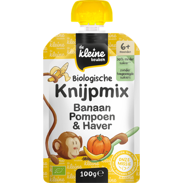 De Kleine Keuken Biologisch Knijpmix Banaan