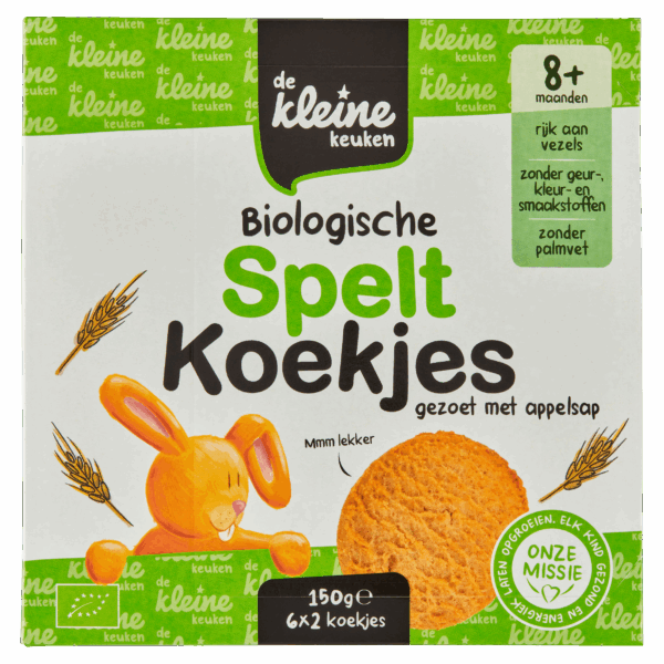 De Kleine Keuken Biologische speltkoekjes met appel 8+ - PLUS