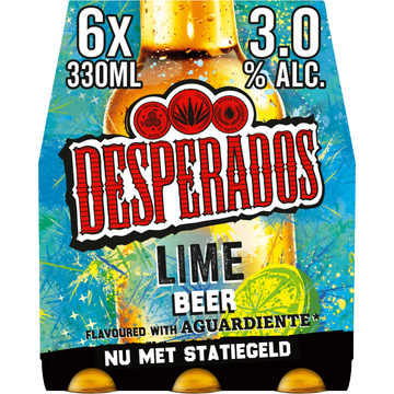 Desperados Lime Bier Fles 6 x 330ml - JUMBO