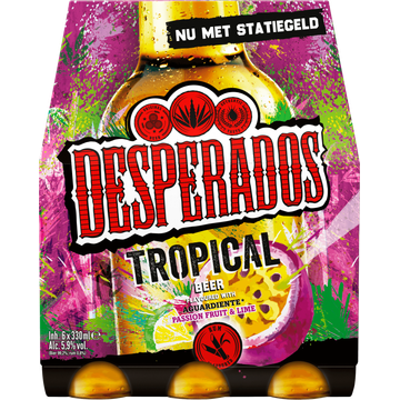 Desperados Tropical Beer Flavoured with Aguardiente Passion Fruit & Lime - JUMBO