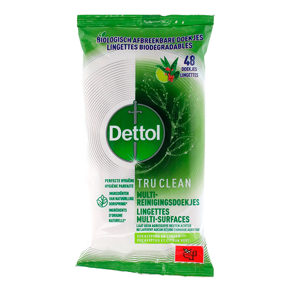 Dettol Doekjes Tru Clean Eucalyptus & Lime - PLUS
