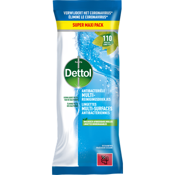 Dettol Multi-Reinigingsdoekjes Power & Fresh Oceaanfris 110 Stuks - JUMBO