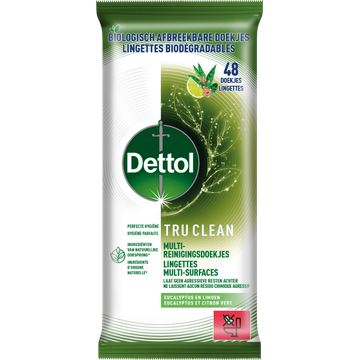 Dettol Tru Clean Multi-Reinigingsdoekjes Eucalyptus en Limoen - JUMBO