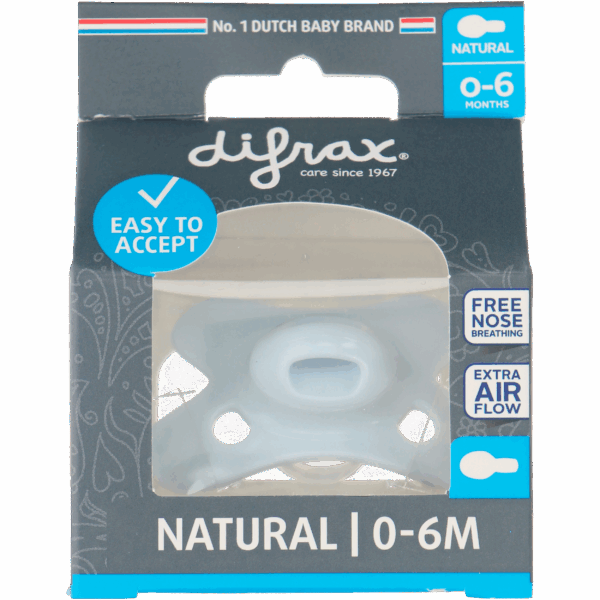 Difrax Fopspeen Natural 0-6 maanden - PLUS