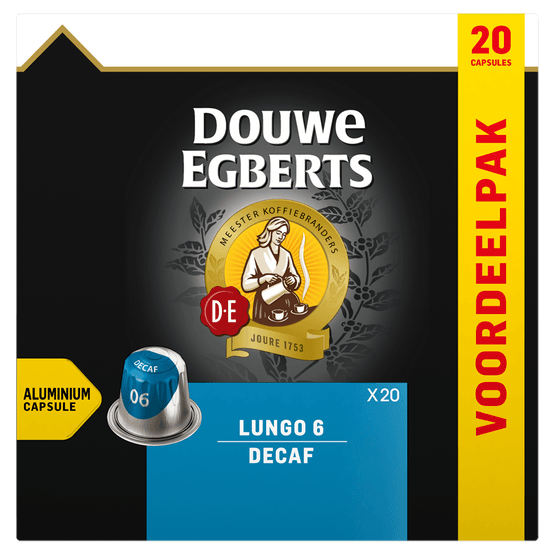 Douwe Egberts Koffiecups lungo decaf sterkte 6 - Dirk