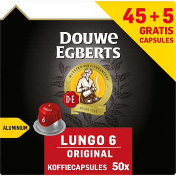 Douwe Egberts Lungo Original Koffiecups 45 + 5 Gratis - JUMBO