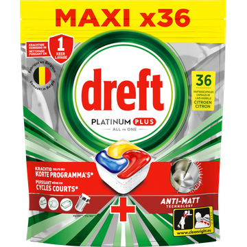 Dreft Platinum Plus All In One Vaatwastabletten Anti-dofheidstechnologie 36 Stuks - JUMBO