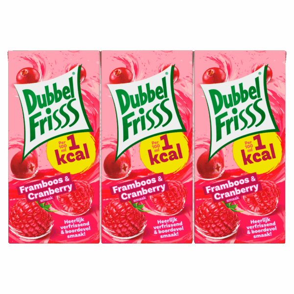 Dubbelfrisss 1Kcal Framboos & cranberry - PLUS