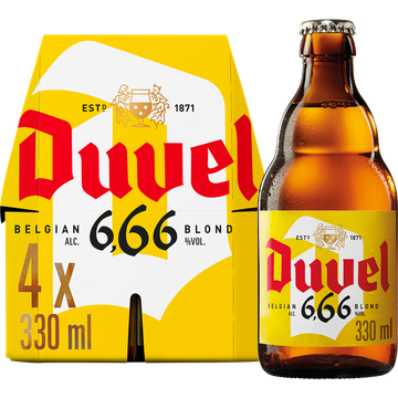 Duvel - 6.66% Blond - Fles - 4 x 330ML - JUMBO