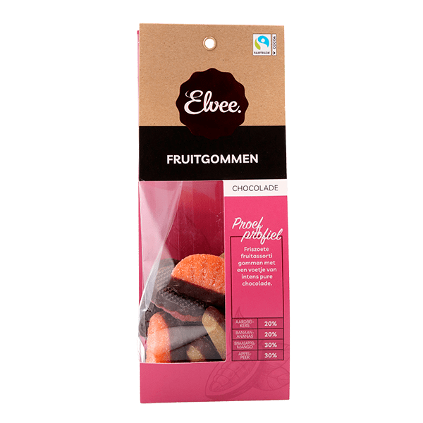 Elvee Fruitgommen gechocolateerd - PLUS