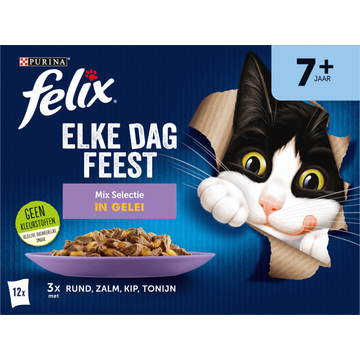 FELIX® Elke Dag Feest Senior Mix Selectie in Gelei Kattenvoer - JUMBO