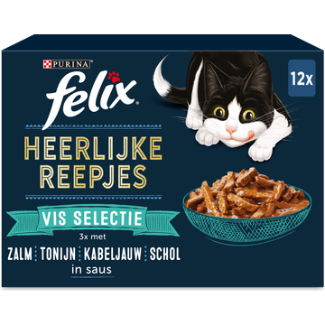 FELIX® Heerlijke Reepjes Vis Selectie Kattenvoer - JUMBO
