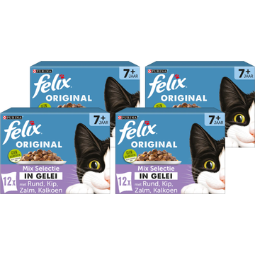 FELIX® Original Senior Mix Selectie in Gelei Kattenvoer - JUMBO