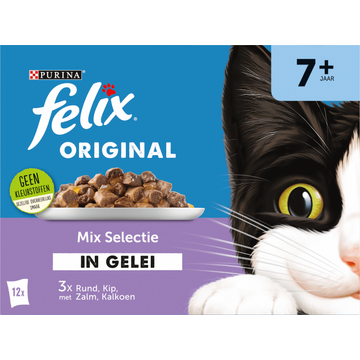 FELIX® Original Senior Mix Selectie in Gelei Kattenvoer - JUMBO