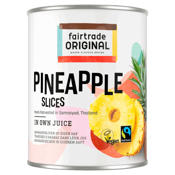 Fairtrade Original Ananasschijven op Eigen Sap - Vegan - PLUS