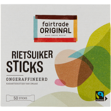 Fairtrade Original Rietsuiker 50 Sticks - JUMBO
