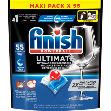 Finish Ultimate All in One Regular Vaatwastabletten - 55 Capsules - JUMBO