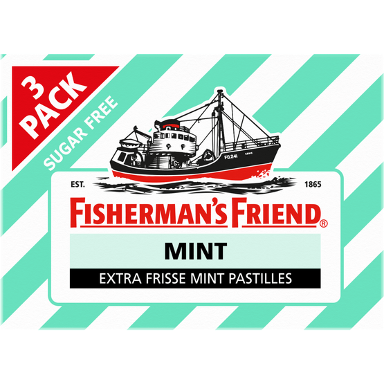 Fisherman's Friend Mint suikervrij 3 pack - Dirk