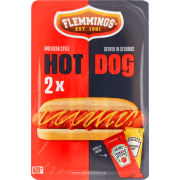 Flemmings American Style Hotdog 2 Stuks - JUMBO