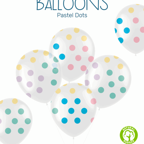 Folat Ballonnen Pastel Dots 33 cm - PLUS