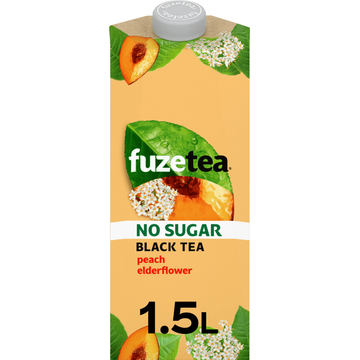 FuzeTea No Sugar Black Tea Perzik- en Vlierbloesemsmaak - JUMBO