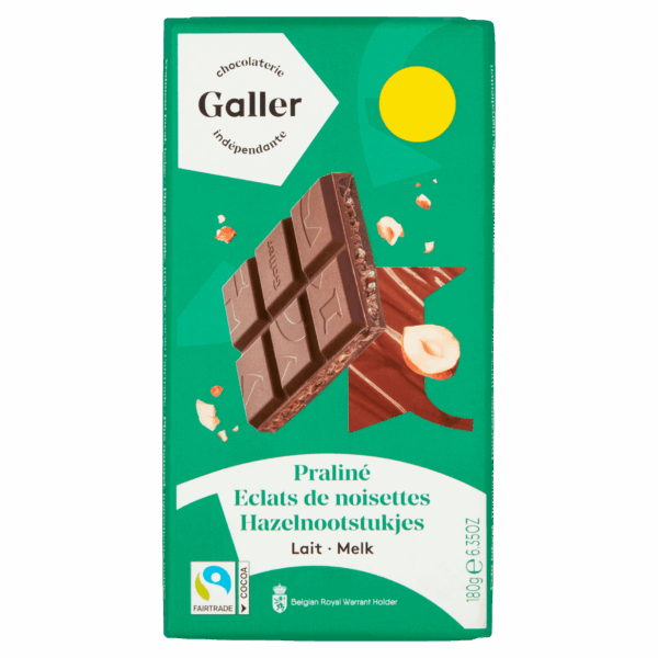 Galler Chocoladereep Melk Hazelnootstukjes - PLUS