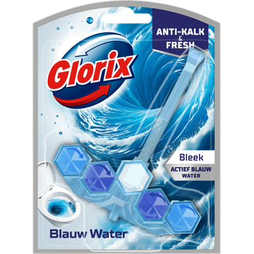 Glorix Actief Blauw Water Toiletblok Bleek - JUMBO