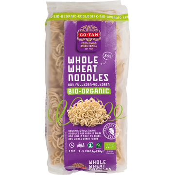 Go-Tan Whole Wheat Noodles Volkoren Bio - Organic - JUMBO