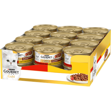 Gourmet Gold Cassolettes Kattenvoer nat met Rund en Kip - JUMBO