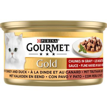 Gourmet Gold Fijne Hapjes Kattenvoer nat met Kalkoen en Eend - JUMBO