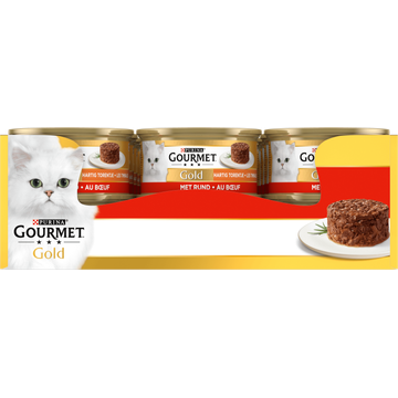 Gourmet Gold Hartig Torentje Kattenvoer nat met Rund - JUMBO