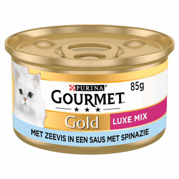Gourmet Gold Luxe mix kattenvoer nat zeevis - PLUS